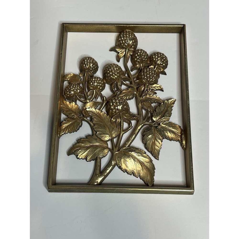 Syroco INC Berries Mid-Century Gold Wall Hanging Decor